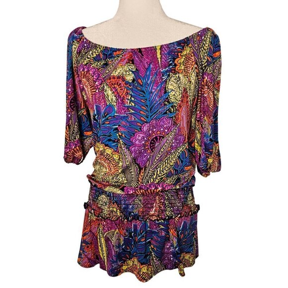 ABS by Allen Schwartz Size XS Swim Coverup Multicolor Pull Over Colorful - Picture 1 of 11